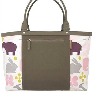 Dwell Studio Gio Lemon & Gray Animal Print Diaper Tote